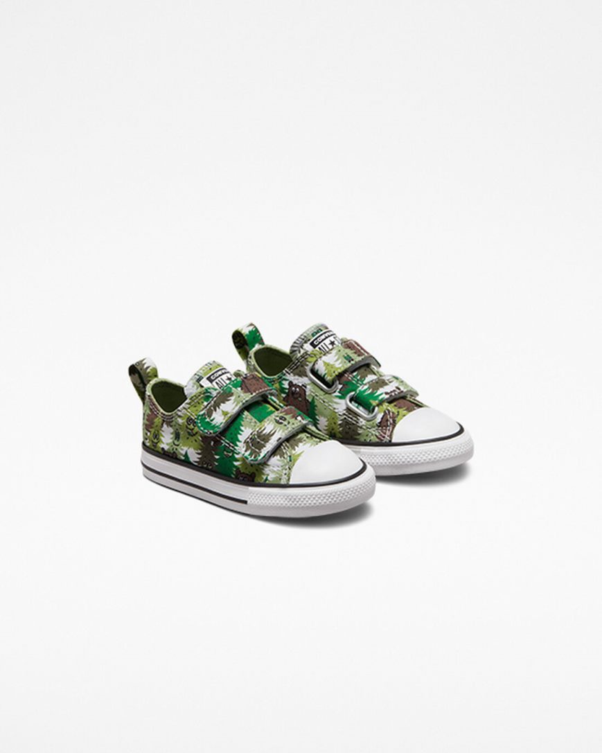 Tenis Converse Chuck Taylor All Star Easy-On Forest Camo Cano Baixo Menino Branco Verdes | PT H078903